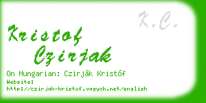 kristof czirjak business card